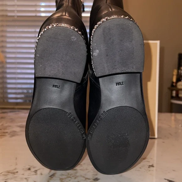 NEW Michael Kors Knee High Boots - Black Leather size 7.5/37 - Picture 6 of 6